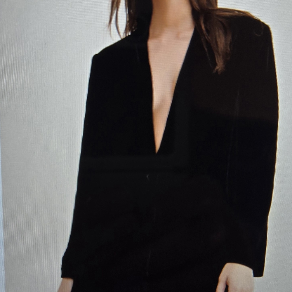 ANTHRO Endless Rose Black Velvet Blazer S